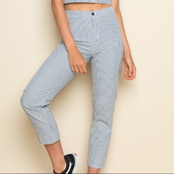 light blue gingham pants